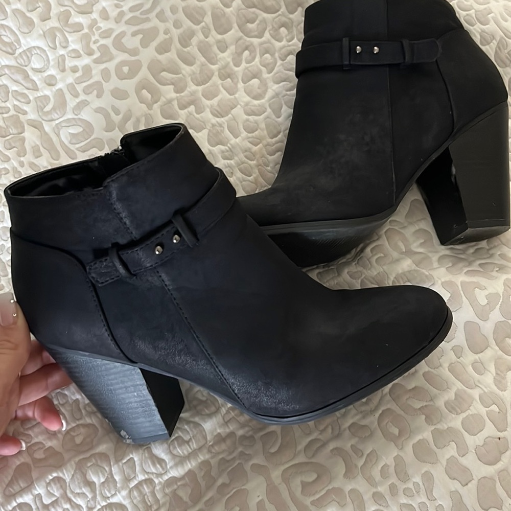 Black Suede Soda Heeled Boots